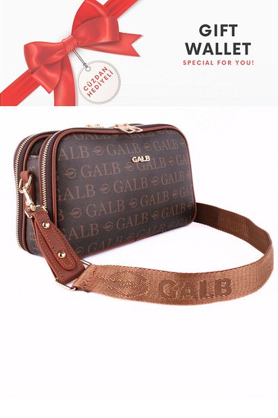 GALB LEATHER Women's Shoulder Bag with Wallet and Gift, 5 Compartments, Wide Strap, Suitable for Daily Use, Price