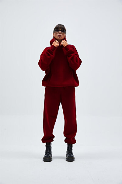 CMZ COLLECTİON Γυναικείο σετ φόρμας με κουκούλα, χειμερινό, υπερμεγέθες, χωρί...