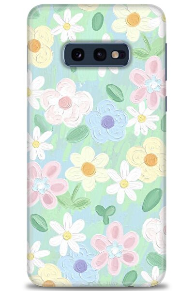 MRCİLETİSİM Samsung Galaxy S10E Kılıf HD Baskılı Kılıf - Çiçekk + Tam Ekran K...