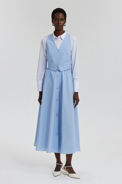 Touché Privé Set Gingham vesta a sukně