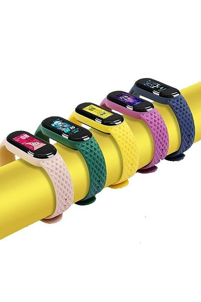 PUFWİN مجموعة أحزمة بنمط ماسي متوافقة مع Xiaomi Mi Band 5/6
