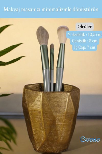 Evene Organizator de machiaj antic de culoare aurie - Suport perie organizator Model 2