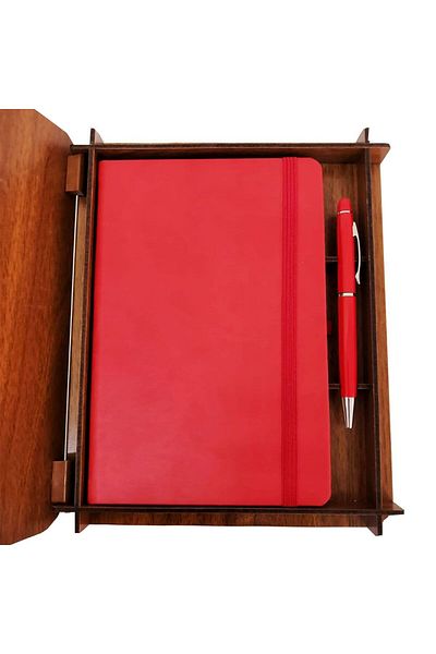 AC BOX Notebook Pen with Wooden Box