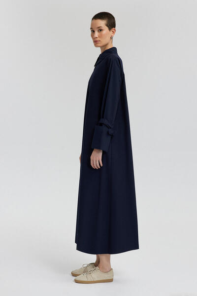 Touché Privé Široké popelínové šaty s manžetami