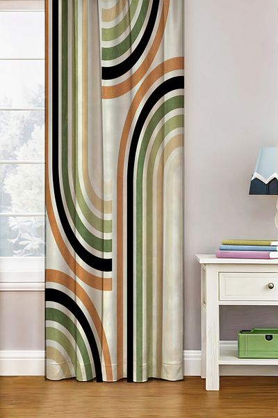 Vendini Quality Fabric, Vibrant Color Patterned Background Curtain (Size Produced, Be Atthant to Size)