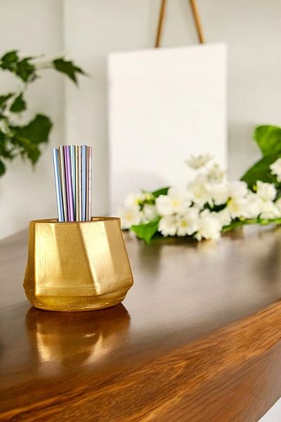 Evene Gold Colored Pen Holder and Desk Organizer - Model 17