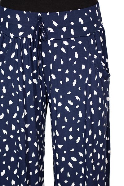 Barem Fusta pantaloni din bumbac pieptănat cu pete asimetrice Elisa de damă, bleumarin