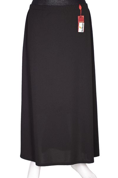 HESNA Women's Müge Large Size Crepe Bell Lined Black Skirt