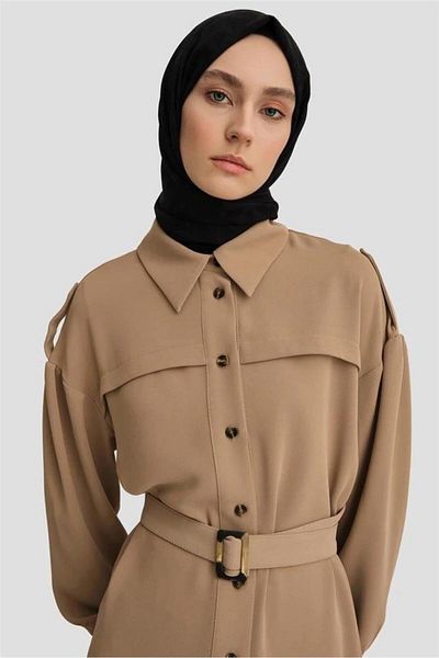 Armine Set dublu cu pantaloni cu epoleți - Camel