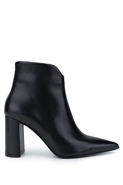 Tamer Tanca Women's Genuine Leather Black Leather Heeled Boots
