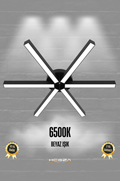 Hegza Lighting Borde ( Siyah Kasa, Beyaz Işık ) Ledli Modern Plafonyer Led Av...