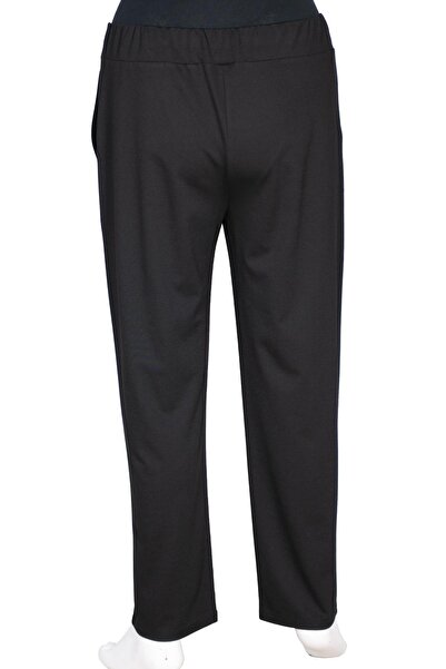 Hermevsim Hesna Women's Bella Oversized Size Black Trousers with Grass Side Pockets