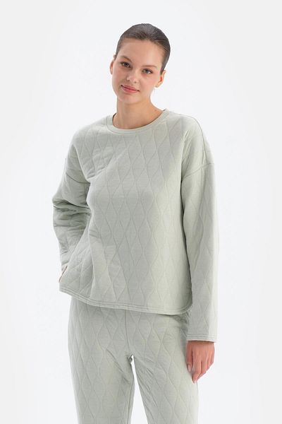 Dagi Hellgraues, gestepptes Pyjama-Oberteil