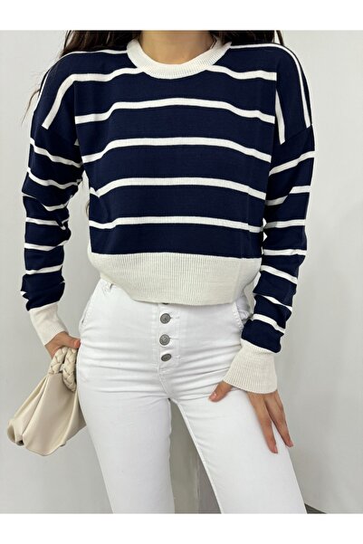 Modamorfo Tenký proužkovaný pletený svetr