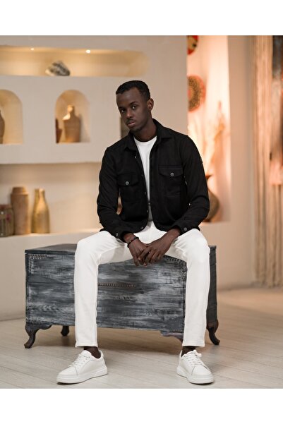 ADVANTE GÜNCÜOĞLU UZUN KOLLU KAPAKLI ÇİFT CEPLİ SÜET SLİM ERKEK GÖMLEK&CEKET