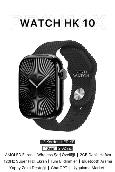SEYUWATCH Watch HK 10 Pro Max Amoled Akıllı Saat Iphone Ve Android Tüm Telefo...