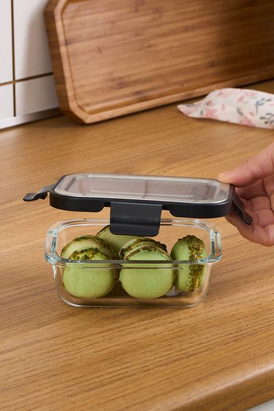 Karaca Vera Glass Storage Container with Metal Lid 370 ml