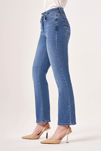 Mizalle 23408 İndigo Denim Pantolon