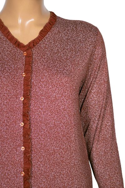 Pıtırcık Cimariva Women's Country Large Size Frilly Brown Blouse