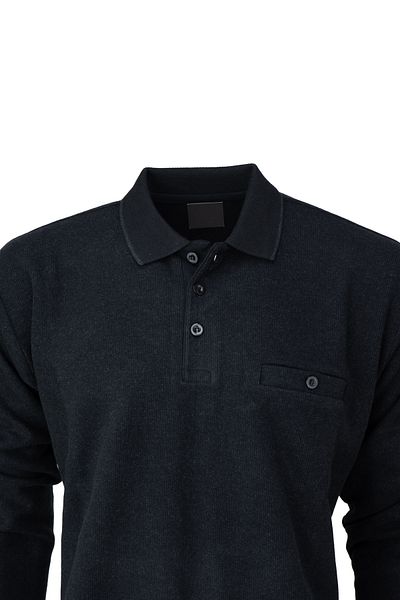 Oppland Pulover de iarnă pentru bărbați, cu gât polo, din bumbac, tricotat, clasic, cu nasturi, buzunare din flanel, confortabil