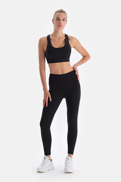 Dagi Schwarze Basic-Leggings für Damen