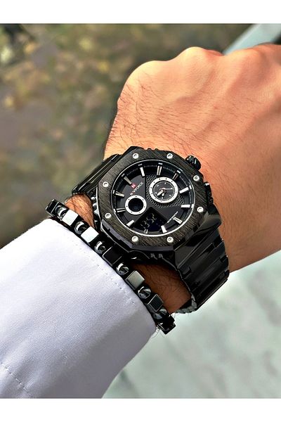 Naviforce Digital Men's Wrist Watch with Bracelet Gift