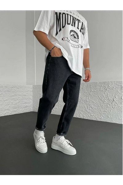 oraystore Grinding Black Boyfriend Trousers