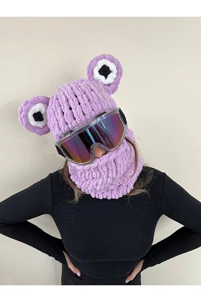 Yosun İşletme Unisex Puffy Beanie Handmade Hat - Ski Snowboard Snow Mask Balaklava