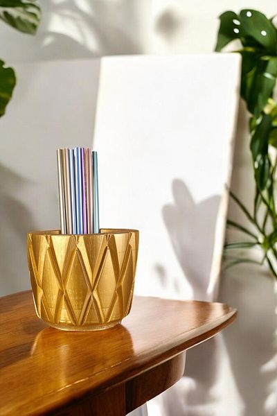 Evene Gold Colored Pen Holder and Desk Organizer - Model 18
