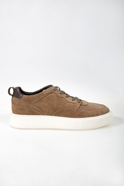 GERARDO AYAKKABI Ανδρικά παπούτσια sneaker από γνήσιο μπεζ δέρμα