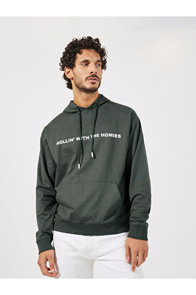 Styli Slogan Text Print Relaxed Fit Hoodie