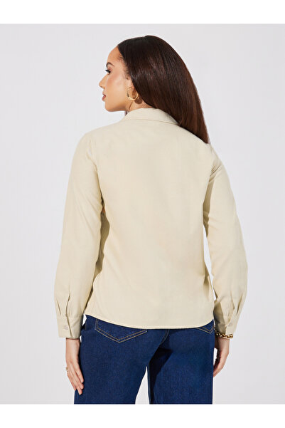 Styli Button Down Collar Neck Loose Fit Shirt