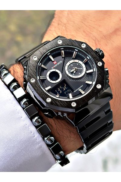 Naviforce Digital Men's Wrist Watch with Bracelet Gift