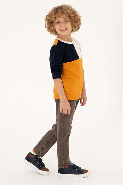 U.S. Polo Assn. Boy's Mustard Crew Neck Sweatshirt 50293527 -Vr072