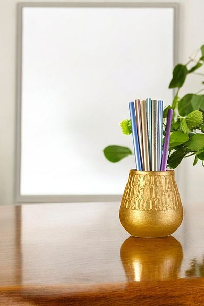 Evene Gold Colored Pen Holder Organizer - Rotating Model 3