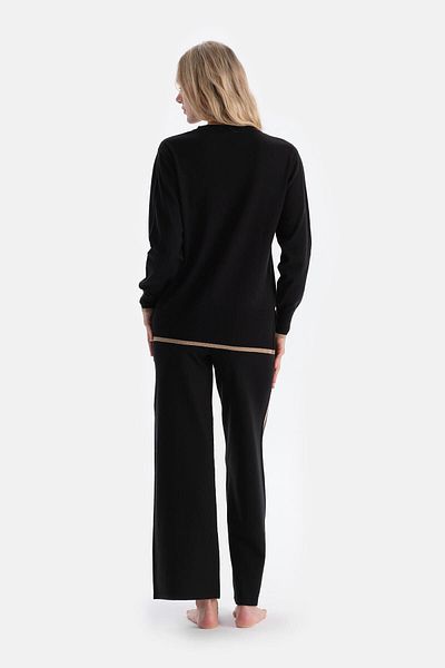 Dagi Schwarzes Sweatshirt mit Paspelierung