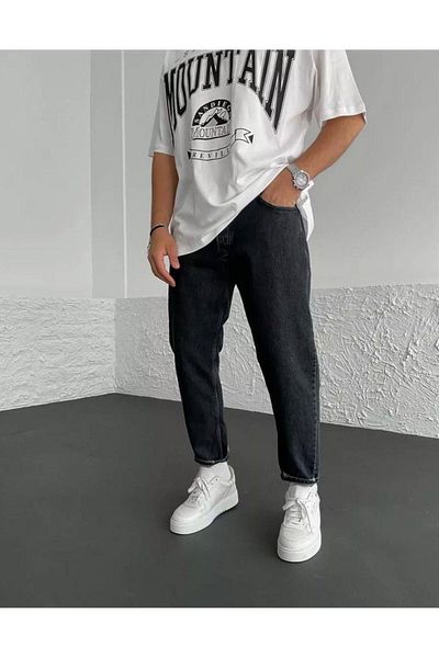 oraystore Grinding Black Boyfriend Trousers