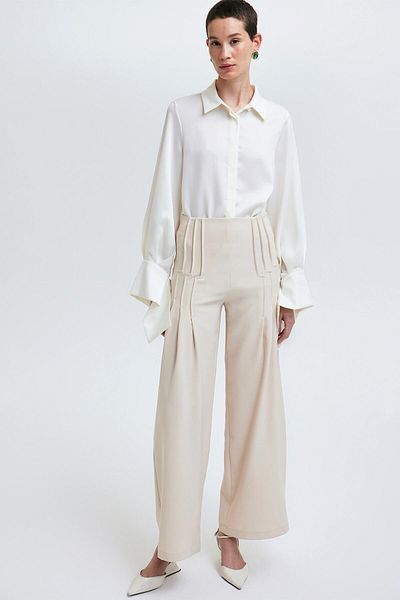 Touché Privé Crepe Trousers - Waist Detailed