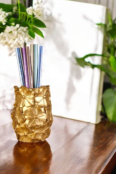 Evene Gold Colored Pen Holder and Desk Organizer - Model 16