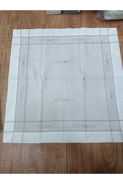 SY Mateless Linen Embroidered Square Fiskos