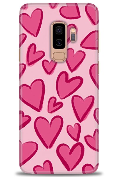 MRCİLETİSİM Samsung Galaxy S9 Plus Kılıf HD Baskılı Kılıf - Pembe Kalp + Tam ...
