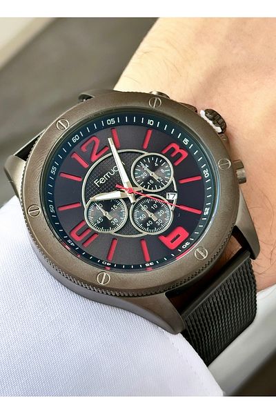 Ferrucci Men's Wicker Cord Wristwatch
