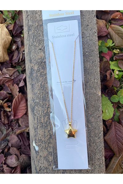 Stoneday Women's Stainless Steel Gold Balloon Model Star Necklace