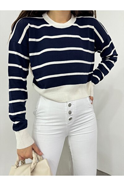 Modamorfo Tenký proužkovaný pletený svetr