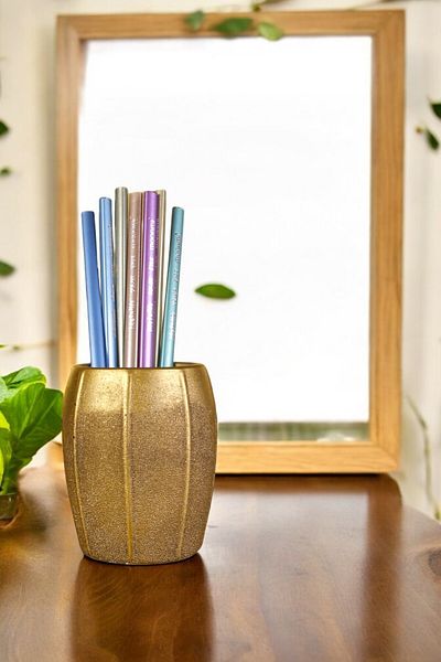 Evene Gold Antique Colored Pen Holder Organizer - Desk Pen Holder Model 13