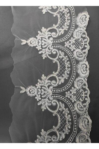 FASHİON DANTEL French Lace Guipure Shawl Pattern 23 cm Off White