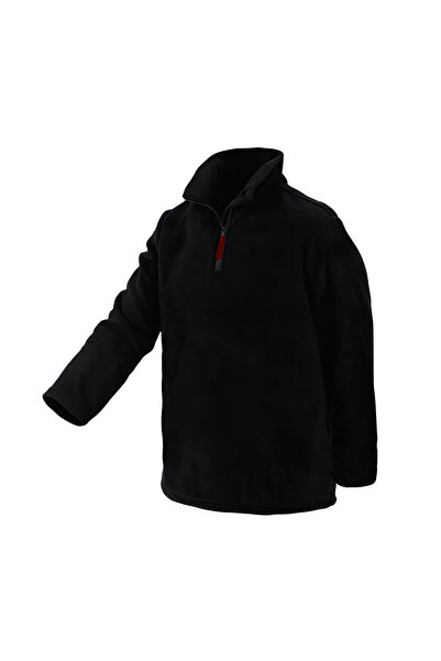 Be Smart Pro Siyah Dik Yaka Fermuarlı Polar Kazak