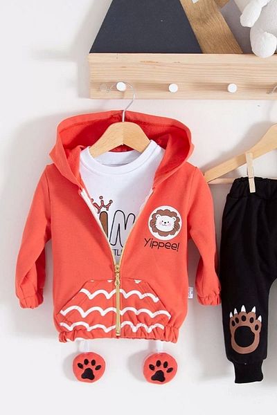 Eng Dean Lion Patterned 3-Piece Baby Boy Set