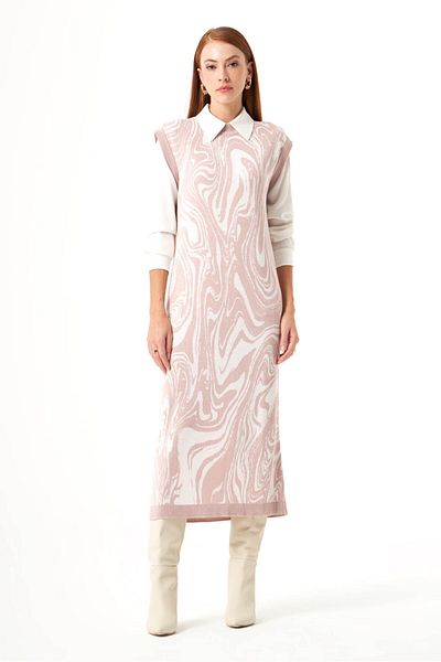 Mizalle Special Patterned Knitwear Powder Dress
