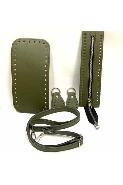 orhanucuzluk 5 Piece Bag Set Beige (Base + Leather Zipper + Handle + Insect)